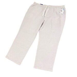 NWT Nautica wheat flax linen lightweight elastic waist pants tie front size 3xl